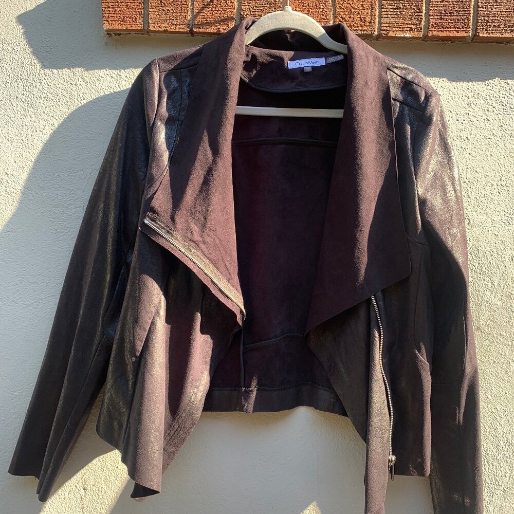 Calvin Klein Faux-Leather Moto Jacket